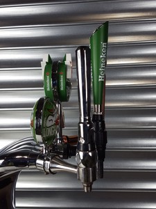 Thumbnail image of Chrome 3 Tap Draught Beer/Cider Pump Bar Heineken, Longhorn, Birra Moretti