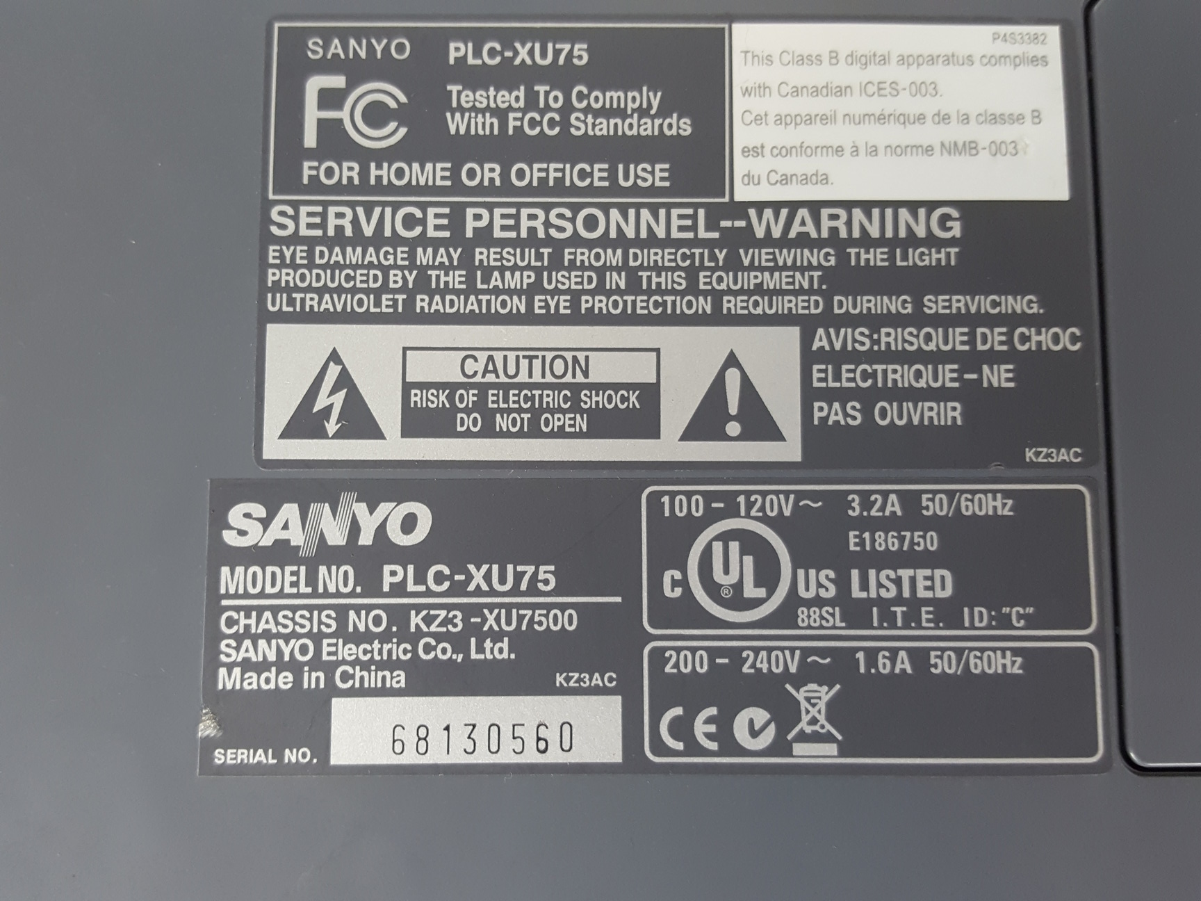 Image of Sanyo PLC-XU75 PROxtraX Multiverse Projector 