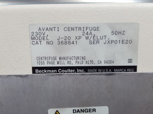 Thumbnail image of Beckman Coulter Avanti J-20 XP Ultracentrifuge - Spares / Repairs Lab