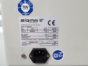 Thumbnail image of Sigma 2-5 3900rpm Benchtop Centrifuge + 11030 37/D Bucket Rotor Lab 