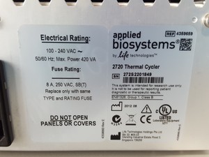 Thumbnail image of Applied Biosystems 2720 Benchtop PCR Thermal Cycler Lab