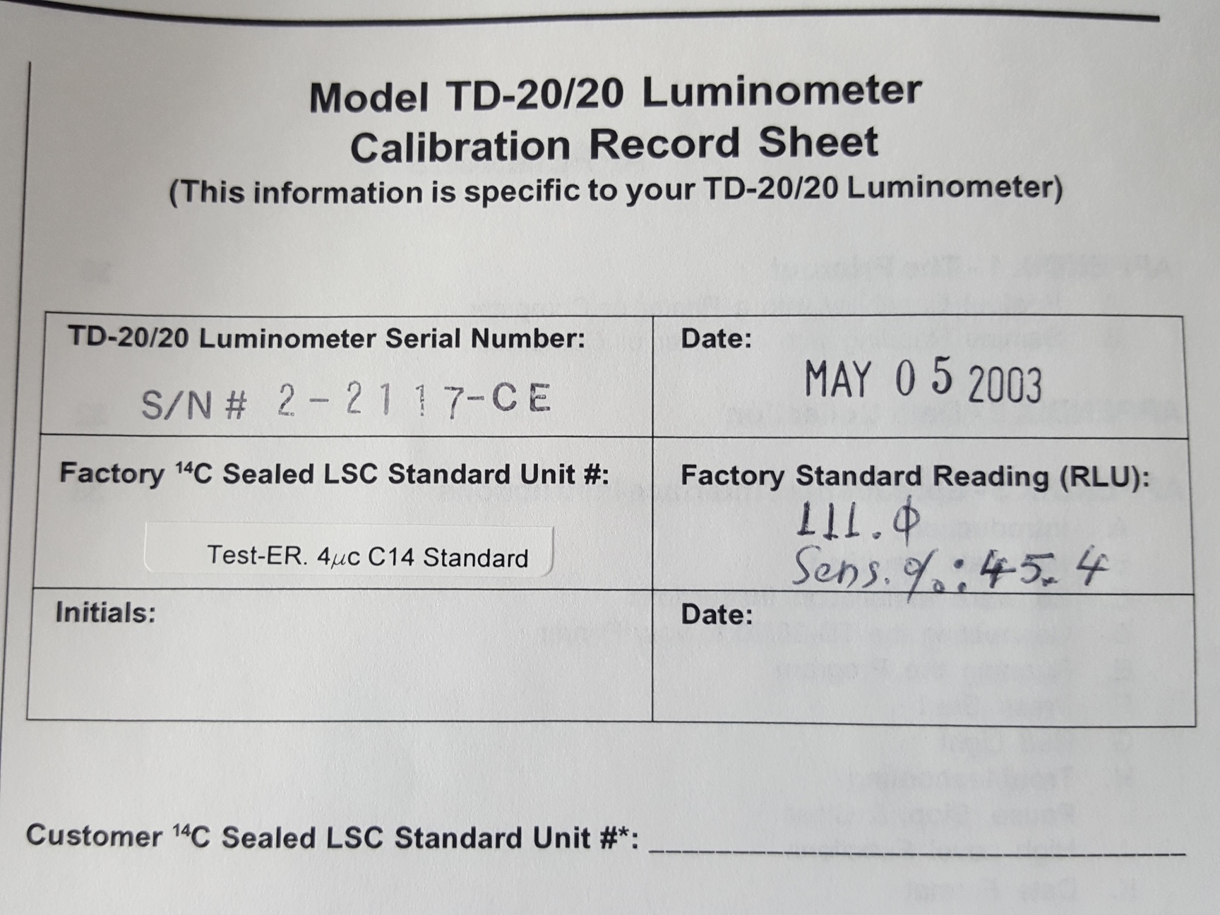 Image of Turner Designs Model TD-20/20 TD2020 Luminometer + Manual Lab