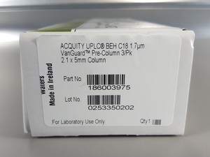 Thumbnail image of Waters Acquity BEH C18 1.7um VanGuard Pre-Column 3/Pk 2.1 x 5mm HPLC 186003975