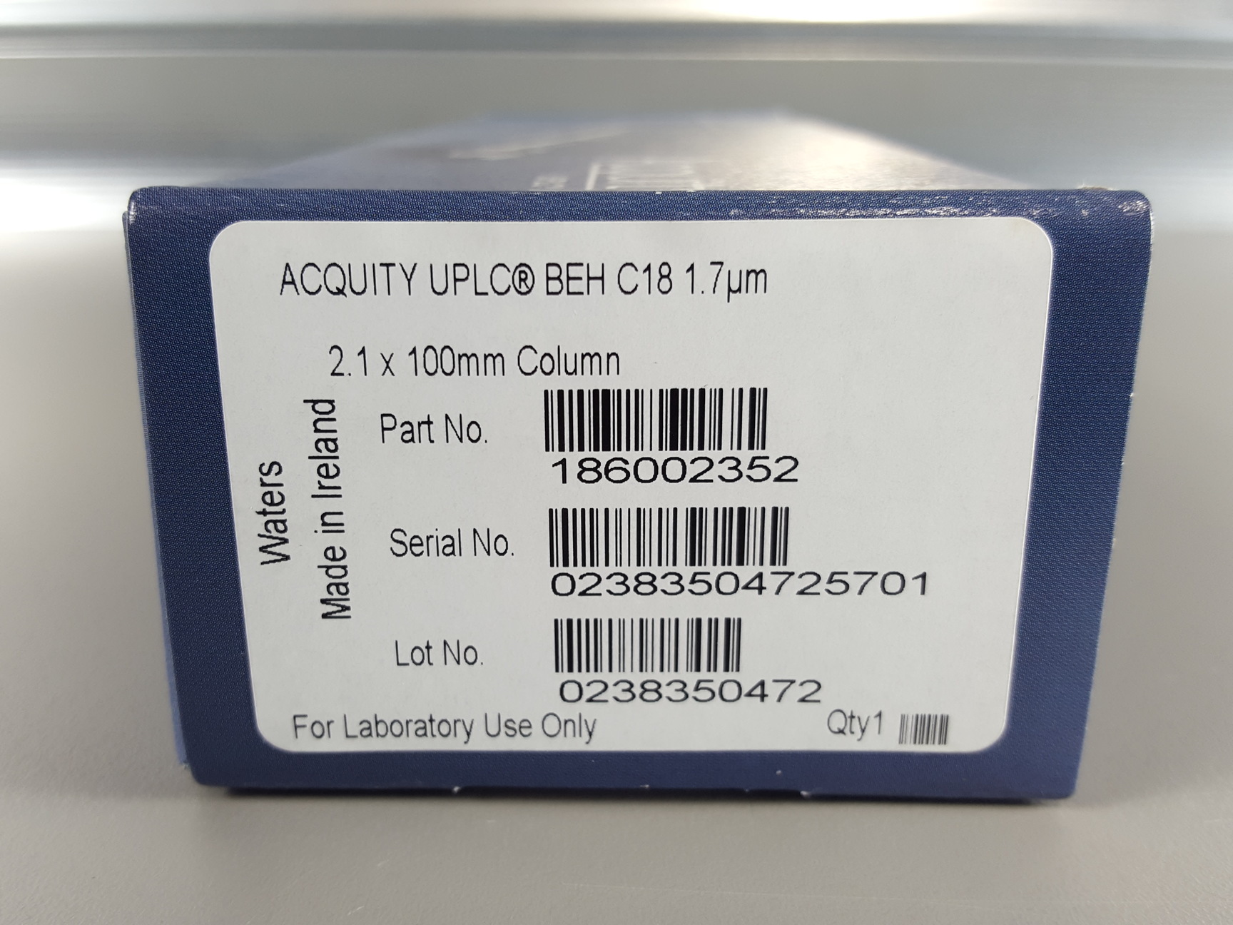 Image of Waters Acquity UPLC BEH C18 1.7um 2.1 x 100mm UPLC Column 186002352 Lab