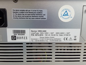 Thumbnail image of Dionex Ultimate 3000 HPLC VWD-3400 Detector, HPG-3200 Pump, Lab