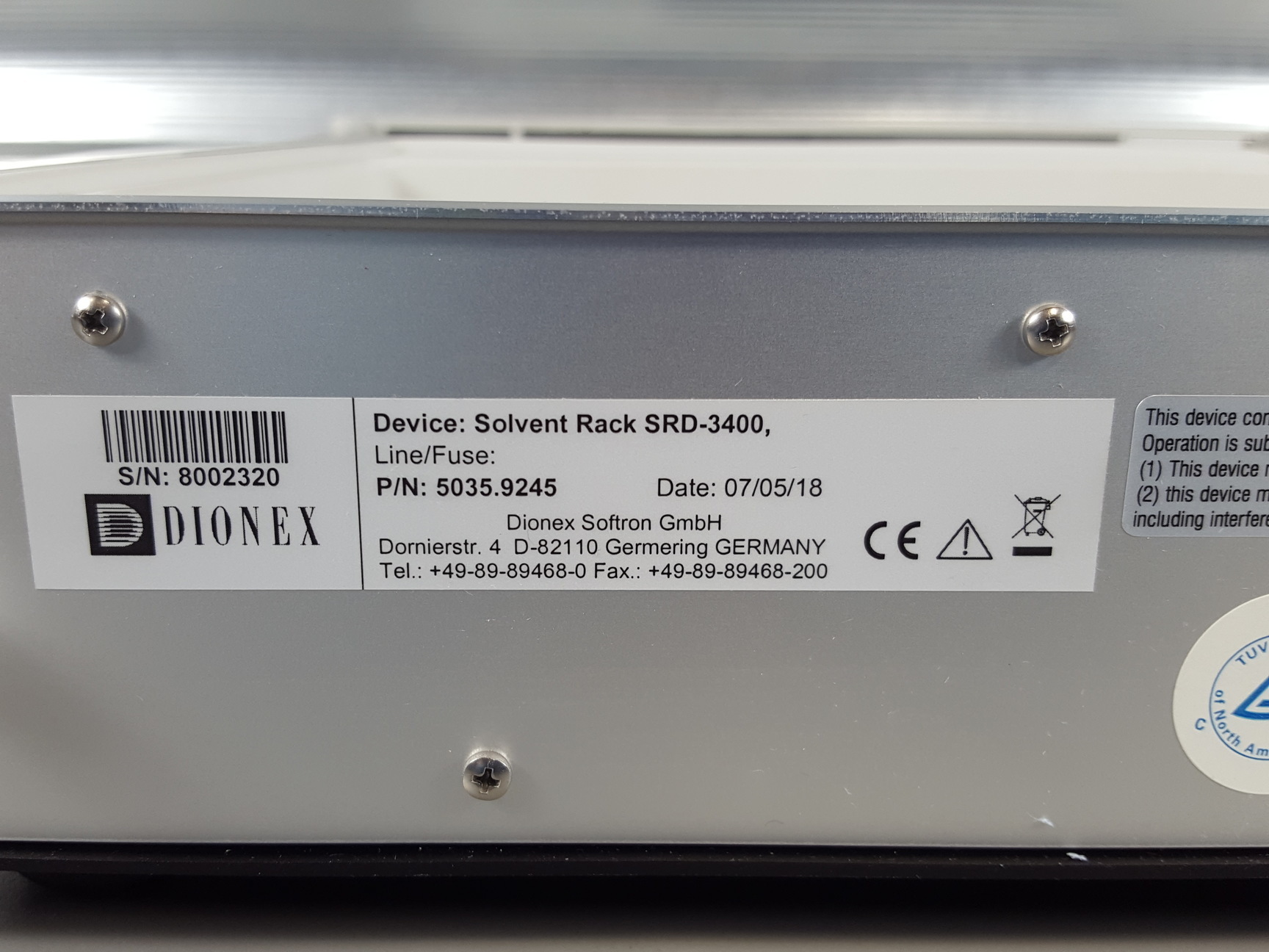 Image of Dionex Ultimate 3000 HPLC System, PDA-3000 Detector, HPG-3200P Pump Lab