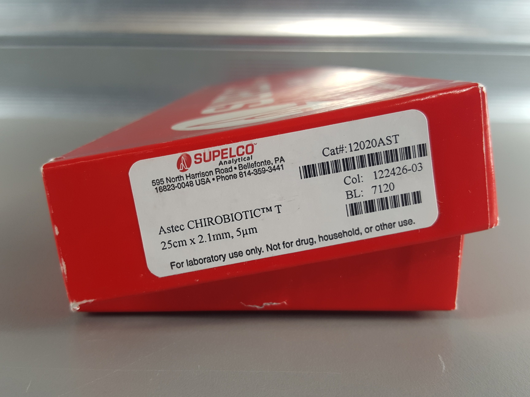 Image of Supelco Analytical Astec Chirobiotic T Chiral HPLC Column 122426-03 12020AST Lab