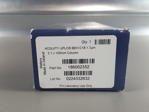 Thumbnail image of Waters Acquity UPLC BEH C18 1.7um 2.1 x 100mm Column Part No 186002352 Lab