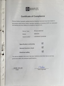 Thumbnail image of Dionex RF-2000 Fluorescence Detector P/N 5057-0020 Lab HPLC