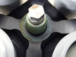 Thumbnail image of Hermle LaborTechnik Z 323 Centrifuge + 220.72 V04 5000rpm Bucket Rotor 15mL Lab