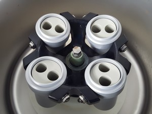 Thumbnail image of Hermle LaborTechnik Z 323 Centrifuge + 220.72 V04 5000rpm Bucket Rotor 15mL Lab