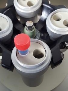 Thumbnail image of Hermle LaborTechnik Z 323 Centrifuge + 220.72 V04 5000rpm Bucket Rotor 15mL Lab
