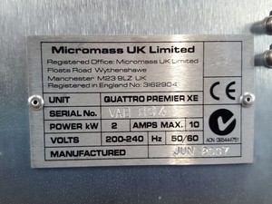 Thumbnail image of Quattro Premier XE Mass Spectrometer + Edwards 28 Pump Lab