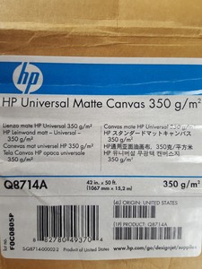 Thumbnail image of HP Q8714A Universal Matte Canvas 350g/m2 Printer Paper 42" x 50ft
