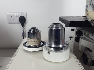 Thumbnail image of Leica DM IRE2 Inverted Fluorescence Microscope + Prior Proscan II, CTR MIC Lab