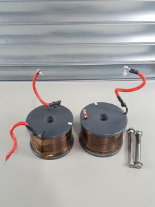 Thumbnail image of Pair of Large Flat Copper Coil Inductors 15.5cm x 11cm 