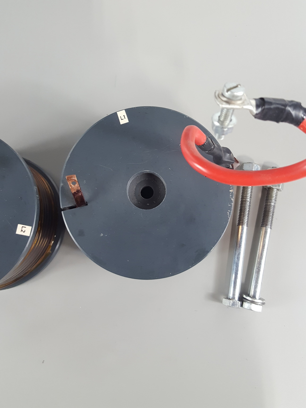Image of Pair of Large Flat Copper Coil Inductors 15.5cm x 11cm 
