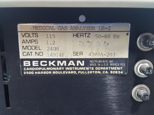 Thumbnail image of Beckman Medical Gas Analyser LB-2 3-2 System Model 240m Carbon Dioxide Lab