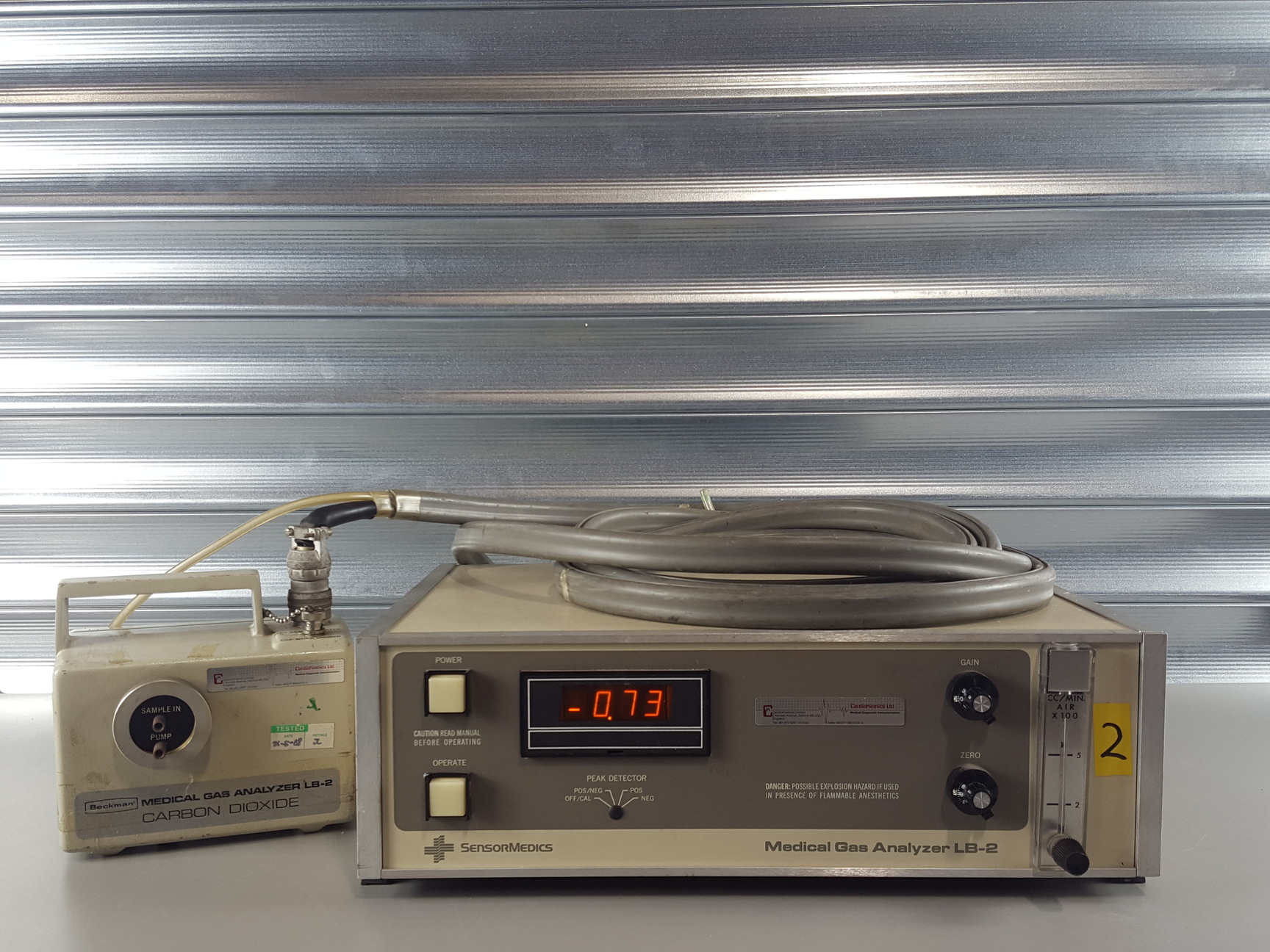Image of Beckman Medical Gas Analyzer Analyser LB-2 System. Model 240M Sensormedics Lab