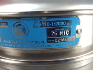 Thumbnail image of Fisherbrand Type HS70 Laboratory Test Sieve 200mm Dia x 75um. FB50471.