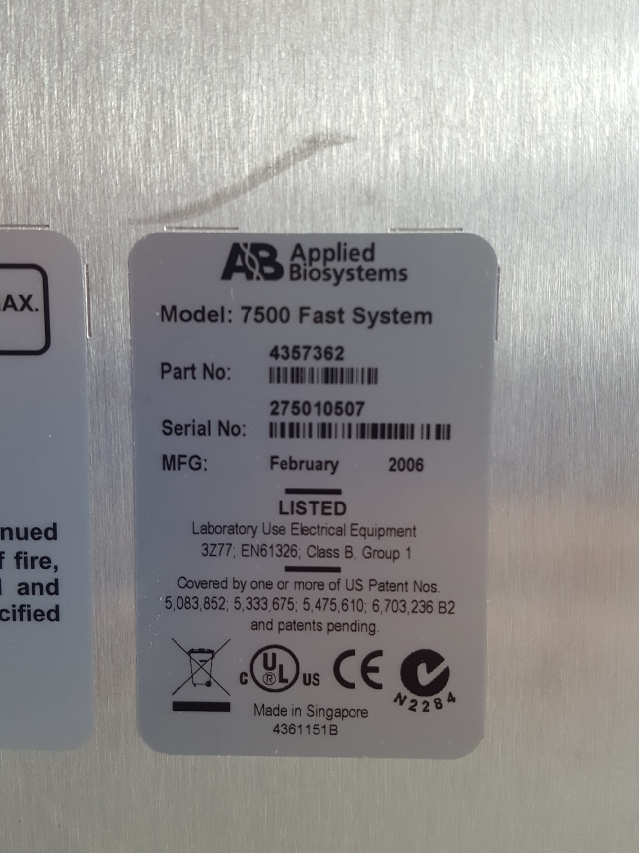 Image of Applied Biosystems AB 7500 Fast Real-Time PCR System with Dell PC & Software Lab