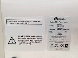 Thumbnail image of Applied Biosystems AB 7500 Fast Real-Time PCR System with Dell PC & Software Lab
