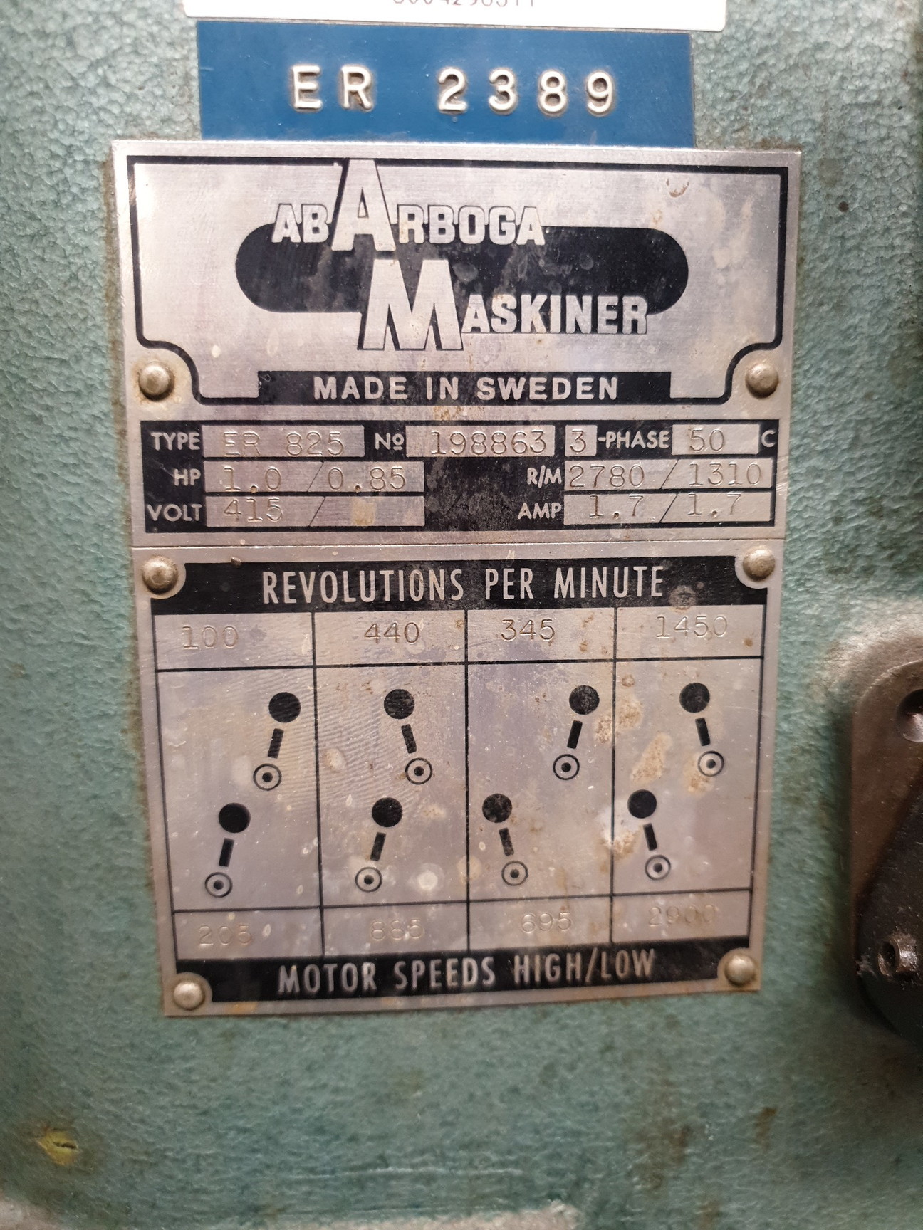 Image of AB Arboga Maskiner Type E825 Pillar Drilling Machine 2780-1310rpm 3-Phase