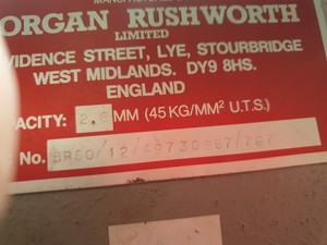 Thumbnail image of Morgan Rushworth BP50 50" Box & Pan Folding Sheet Metal BP50/12/49730696/797