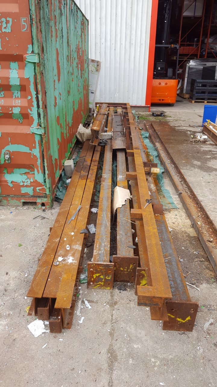 Image of Lot of 13 Mixed size Heavy Steel Structural Beams Columns RSJ