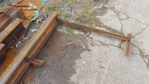 Thumbnail image of Lot of 13 Mixed size Heavy Steel Structural Beams Columns RSJ