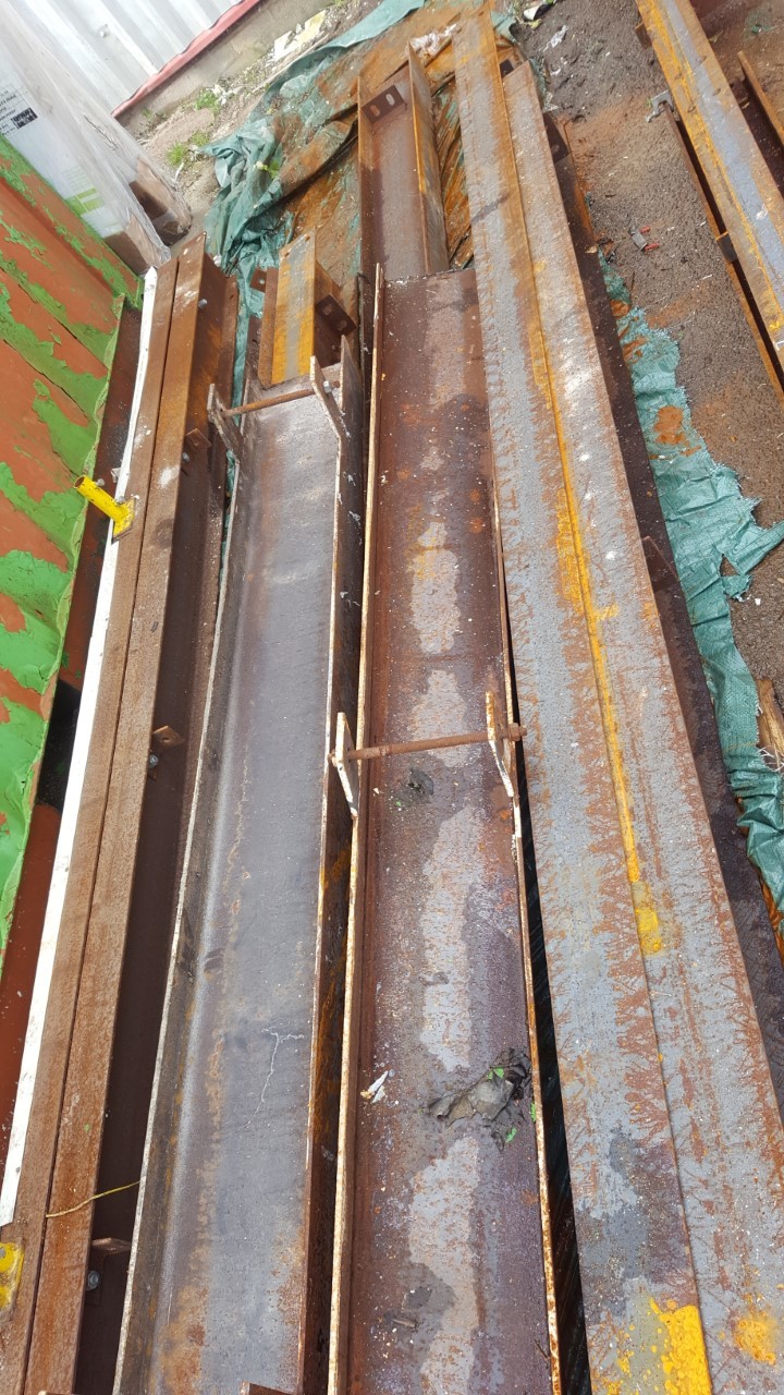 Image of Lot of 13 Mixed size Heavy Steel Structural Beams Columns RSJ