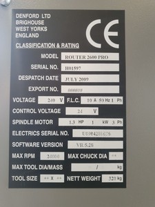 Thumbnail image of Denford Router 2600 PRO CNC Machine Bench Mounted