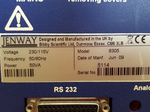 Thumbnail image of Jenway Model 6305 Spectrophotometer Spectometer Lab