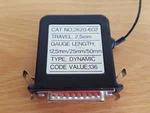 Thumbnail image of Instron Strain Gage Extensometer Cat No 2620-602 Travel-2.5mm Lab