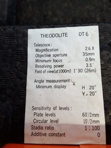 Thumbnail image of Sokkia / Sokkisha DT6 Digital Theodolite Site Level with Tripod Lab