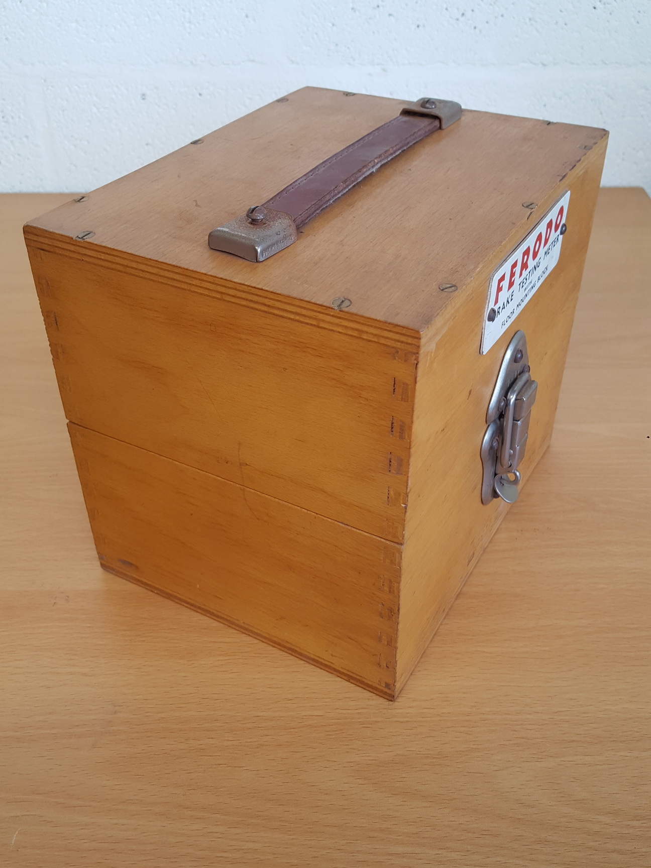 Image of Vintage Ferodo Brake Testing Meter with Floor Mounting Block Tapley Meters Ltd