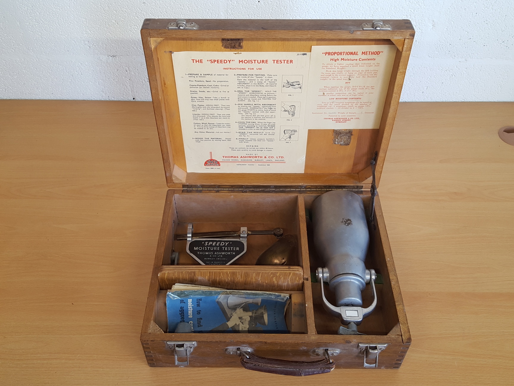 Image of Vintage Thomas Ashworth & Co LTD 'Speedy' Moisture Tester for Aggregate Lab