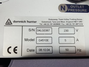 Thumbnail image of Domnick Hunter Nitrogen Generator G4510E Lab