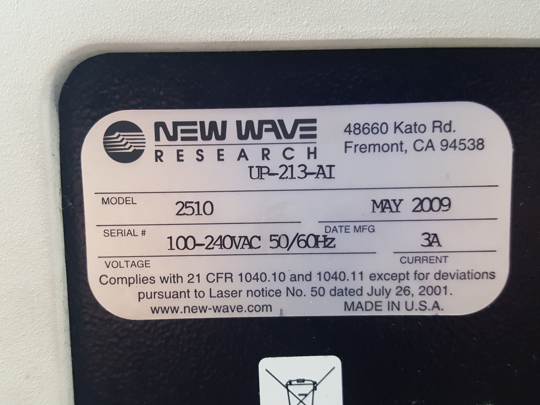 Image of New Wave Research UP-213 2510 Laser Ablation System ICP-MS Tempest 11358 Camera