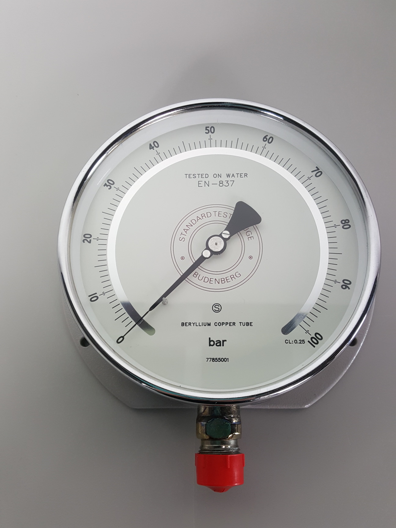 Image of Budenberg Standard Test Gauge  'Tested on water' EN-837  Beryllium Copper Tube