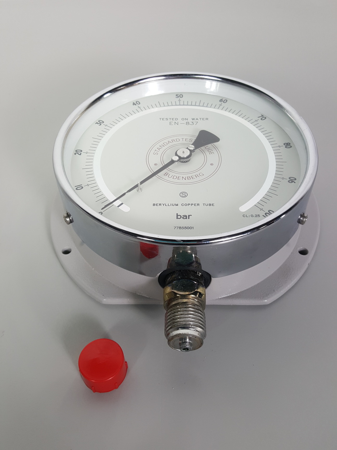 Image of Budenberg Standard Test Gauge  'Tested on water' EN-837  Beryllium Copper Tube