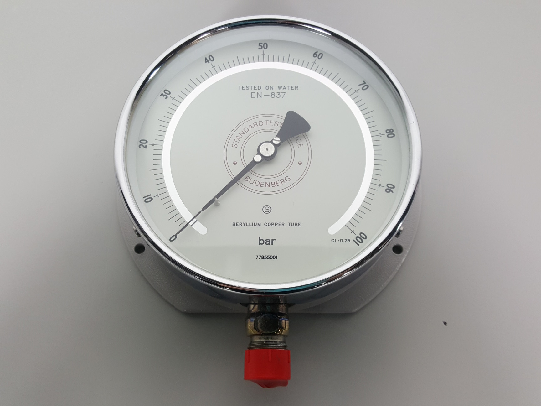 Image of Budenberg Standard Test Gauge  'Tested on water' EN-837  Beryllium Copper Tube