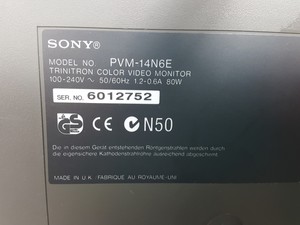 Thumbnail image of SONY 13" Trinitron Colour Video CRT  Monitor. Model no. PVM-14N6E 