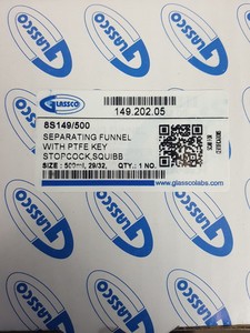 Thumbnail image of 200 x Glassco 149.202.05 Squibb Shaped Separating Funnels 500mL Lab