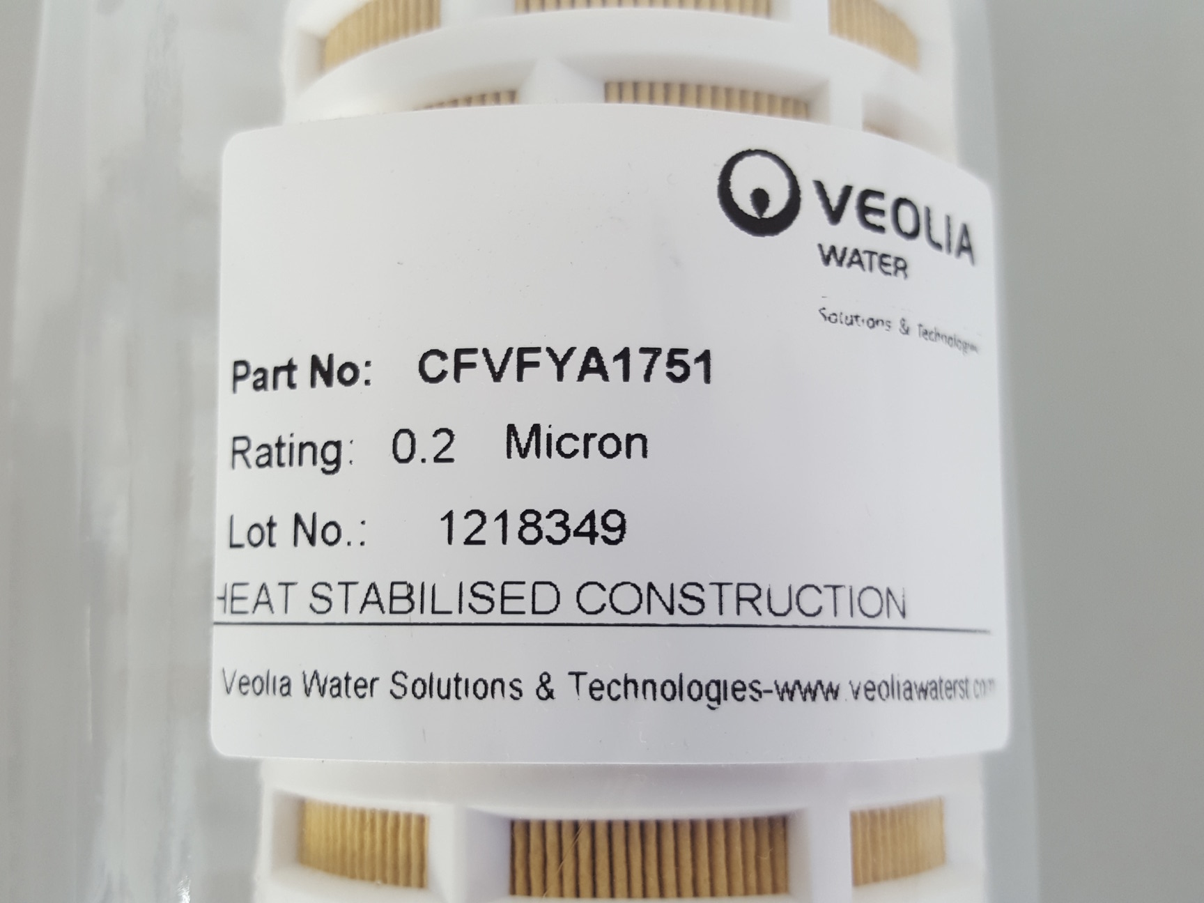 Image of Veolia Filter D Air Vent - Part No: CFVFYA1751 - 0.2 Micron Lab Water Purifier