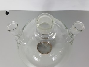 Thumbnail image of Borosil 5000ml Three-Vertical Neck Round Bottom Glass Flask No. 4260 Lab