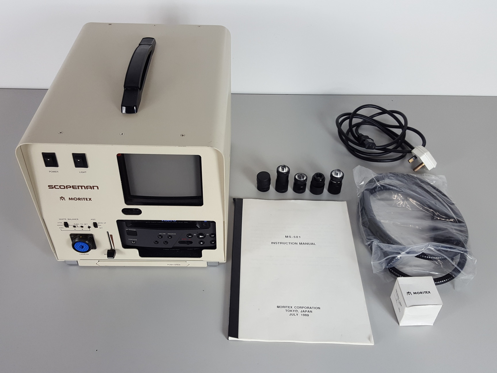 Image of Moritex Scopeman MS-501 Visual Screen Video 8 Fiber Microscope Inspection Lab
