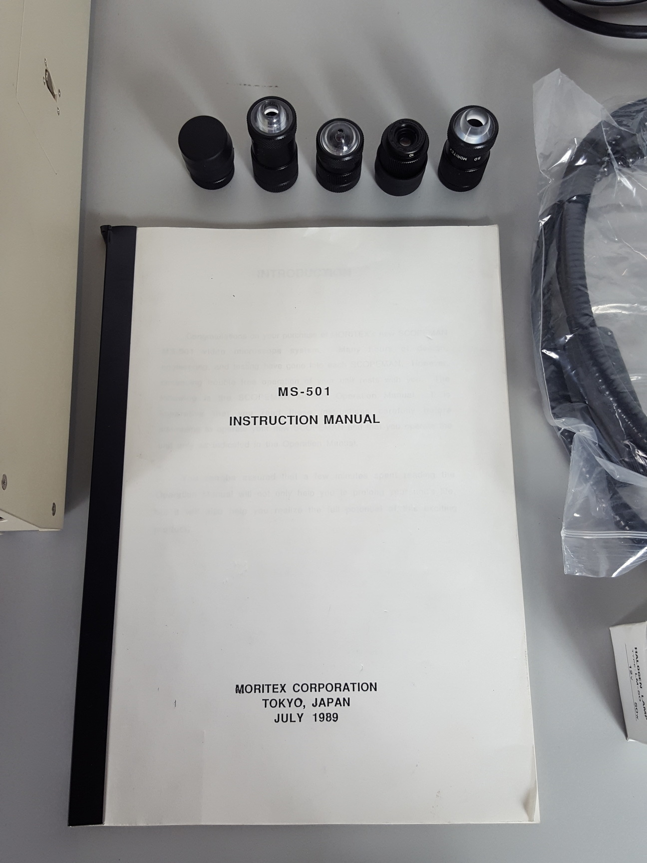 Image of Moritex Scopeman MS-501 Visual Screen Video 8 Fiber Microscope Inspection Lab