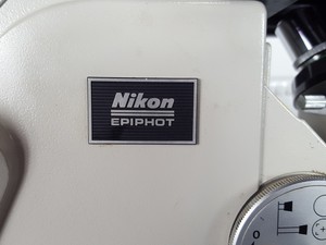 Thumbnail image of Nikon Epiphot Metallurgical Microscope, FX-35A, 0.65, 0.1. & 0.4 Objectives Lab