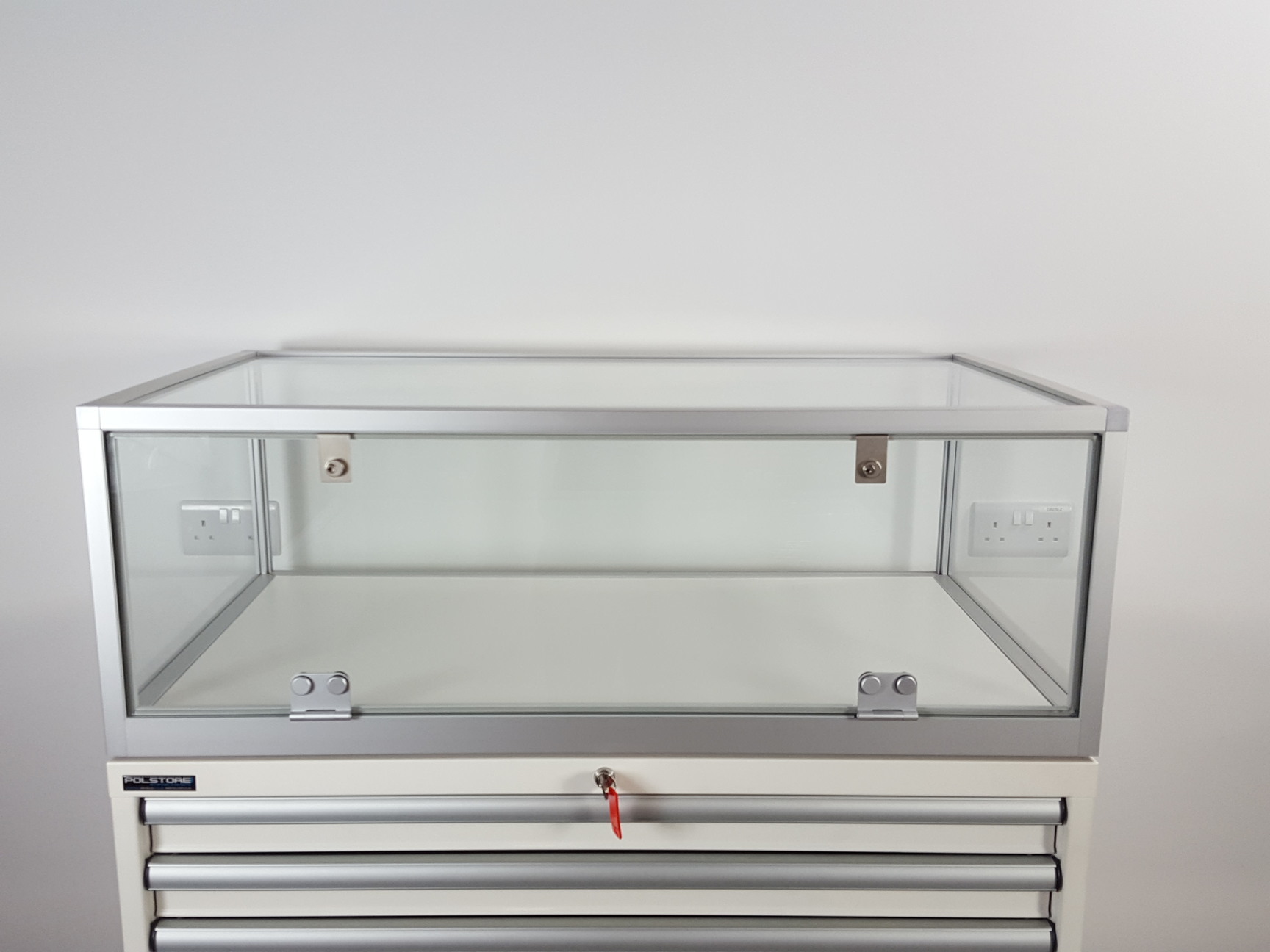 Image of Polstore 10 Drawer Museum / Jewellery Toughened Glass Display Chest Cabinet